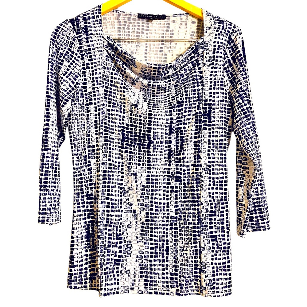 Antonio Melani Blue Animal Print Blouse